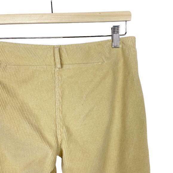 Vintage Low Rise Straight Leg Corduroy Pants Designer Max Studio Yellow Womens 6 - Picture 5 of 10